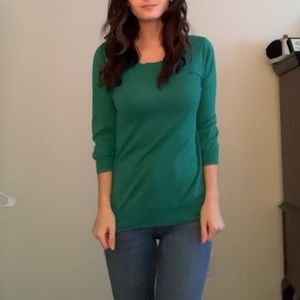 Jcrew green 3/4 length sweater
